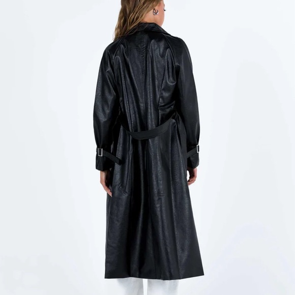 Princess Polly Mid-Long Length Leather Jacket - Picture 5 of 7